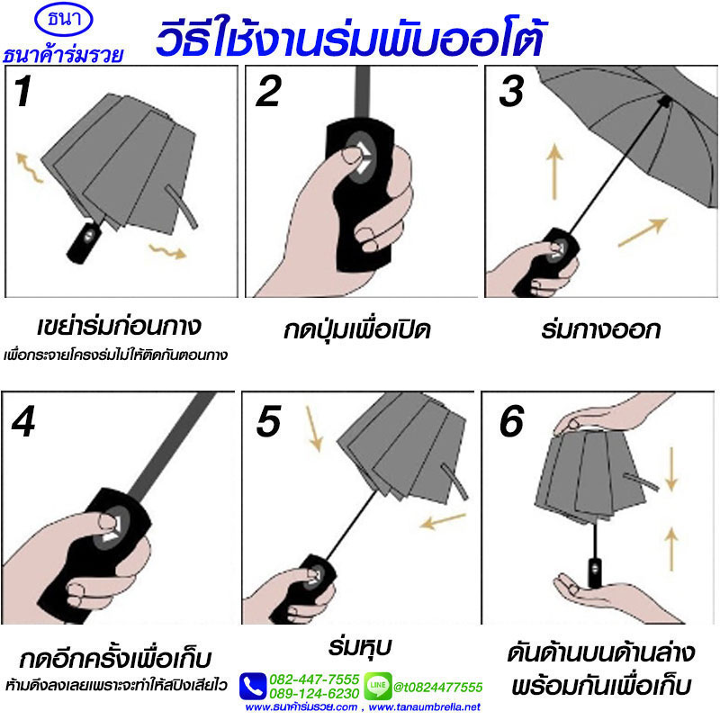 Automatic folding umbrella ร่มพับออโต้