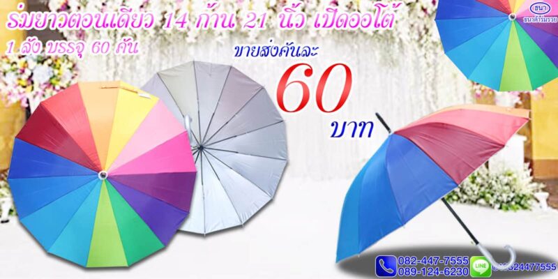 ของชำร่วยงานแต่ง ร่มตอนเดียวสายรุ้ง